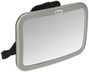 BiXon Safety Shatterproof Back-Seat Wide Convex Mirror for Infants, Easy Fitting to Keep Baby in Sight, Clearer View with Allowed Rotation, Silver