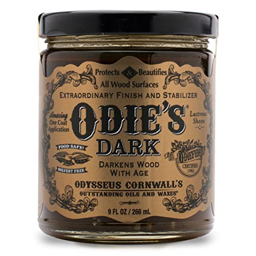 Odie’s Dark • Finish and Stabilizer for Wood • Darkens with Age • 9 Ounce Glass Jar • Food Safe and Solvent Free Non Toxic Finish with Amazing One Coat Application and Leaves a Lustrous Sheen | The Storepaperoomates Retail Market - Fast Affordable Shopping