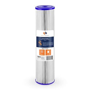Aquaboon 1 Micron 20″ Pleated Sediment Water Filter Replacement Cartridge | Whole House Sediment Filtration | Compatible with ECP5-BB, AP810-2, HDC3001, CP5-BB, SPC-45-1005, ECP1-20BB, 1-Pack