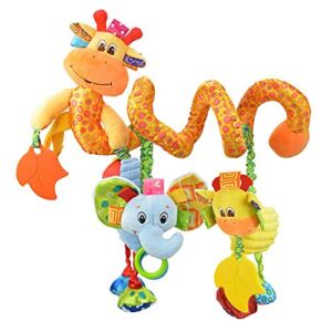 VX-star Baby Pram Crib Ornament Hangings Yellow Cute Little Deer Shape Design Spiral Plush Toys Stroller and Travel Activity Toy