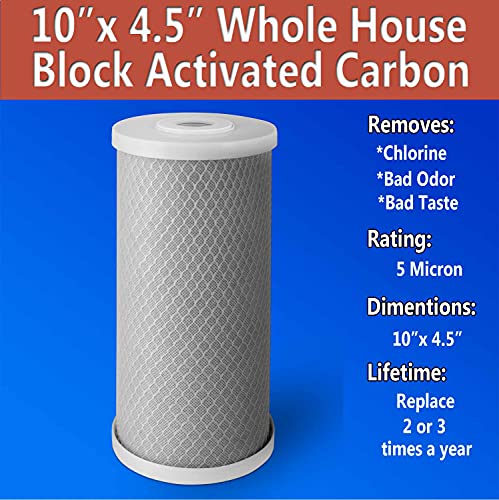 Big CTO Carbon Block Water Filters 4.5″ x 10″ Whole House Cartridges * WELL-MATCHED with CBC Series, WFHDC8001, EP and EPM Series (4 Pack) | The Storepaperoomates Retail Market - Fast Affordable Shopping