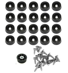 20 Small Round Rubber Feet W/Screws – .250 H X .671 D – Made in USA – Food Safe Cutting Boards Electronics Crafts #