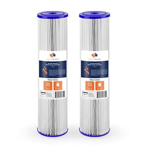 Aquaboon 1 Micron 20″ Pleated Sediment Water Filter Replacement Cartridge | Whole House Sediment Filtration | Compatible with ECP5-BB, AP810-2, HDC3001, CP5-BB, SPC-45-1005, ECP1-20BB, 2-Pack