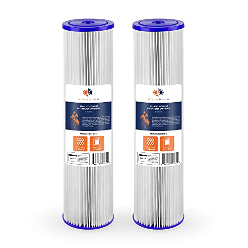 Aquaboon 1 Micron 20″ Pleated Sediment Water Filter Replacement Cartridge | Whole House Sediment Filtration | Compatible with ECP5-BB, AP810-2, HDC3001, CP5-BB, SPC-45-1005, ECP1-20BB, 2-Pack | The Storepaperoomates Retail Market - Fast Affordable Shopping