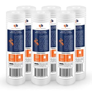 Aquaboon 1 Micron 10″ x 2.5″ Grooved Sediment Water Filter Replacement Cartridge for Any 10 inch RO Unit | Whole House Sediment Filtration | Compatible with P5, AP110, WFPFC5002, CFS110, RS14, 6-Pack