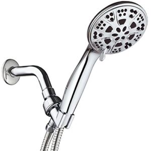 AquaDance Chrome Giant 5″ 6-Setting High Pressure Hand Held Head with Hose for Ultimate Shower Spa Officially Independently Tested to Meet Strict US Quality & Performance Standards