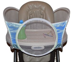 Tray Haven, The Original High Chair Accessory Keeps Food Toys and Cups From Falling, Blue