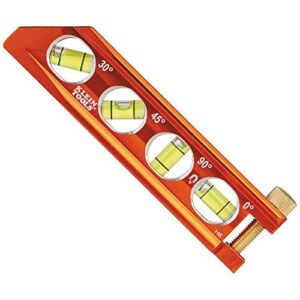 Klein Tools 935AB4V Level, 6.25-Inch Magnetic Torpedo Level is a Conduit Level with 4 Vials, V-Groove and Magnet Track, High Viz Orange