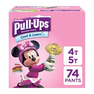Pull-Ups Cool & Learn, 4T-5T (38-50 Pound),74 Count,Potty Training Pants for Girls, Disposable Potty Training Pants for Toddler Girls (Packaging May Vary)