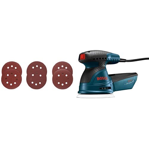 Bosch ROS20VSC Random Orbit Sander with Carrying Bag, 5-Inch, Blue, with 6-Pack Sanding Discs | The Storepaperoomates Retail Market - Fast Affordable Shopping