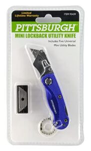 pittsburgh Mini Folding Lock-Back Utility Knife with Five Blades, 2.5, Varies