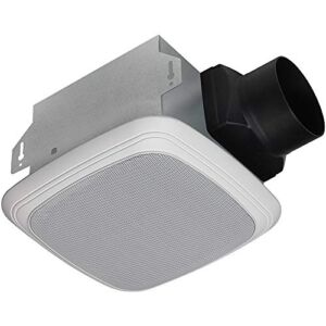 Homewerks Worldwide 7130-04-BT Bathroom Fan Bluetooth Speaker, Ceiling Mount Exhaust Ventilation 1.5 Sones 70 CFM, White