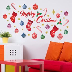 Christmas Decorations Clearance for Home, Indoor, Wall Stickers ” Merry Christmas Decor” Wall Murals Decals Living Room Children Nursery Restaurant Cafe Hotel Home Decor (Merry Christmas Decor)