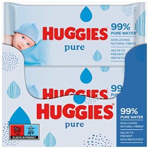 Huggies Pure Baby Wipes – 10 x Packs of 64 (640 Wipes)