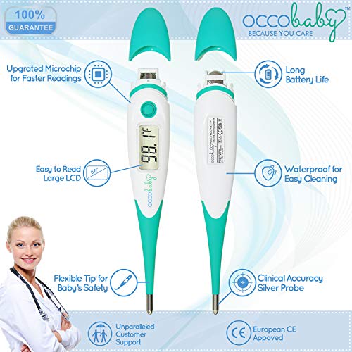OCCObaby Clinical Digital Baby Thermometer – LCD, Flexible Tip, 10 Second Quick Accurate Fever Read Rectal Oral & Underarm Thermometer for Kids – Waterproof Baby Thermometer for Infants & Toddlers | The Storepaperoomates Retail Market - Fast Affordable Shopping