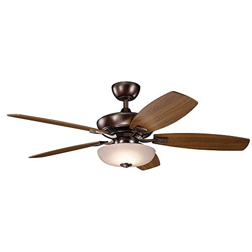 Kichler 330013OBB Canfield Pro-52 Ceiling Fan with Light Kit, Oil Brushed Bronze Finish with Cherry/Walnut Blade Finish | The Storepaperoomates Retail Market - Fast Affordable Shopping