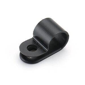 Baomain R-Type Cable Clamp 3/8 Inch UC-2 Black UC-2 Pack of 100