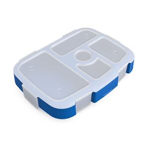 ​​Bentgo® Kids Tray with Transparent Cover – Reusable, BPA-Free, 5-Compartment Meal Prep Container with Built-In Portion Control for Healthy, At-Home Meals & On-the-Go Lunches (Blue)