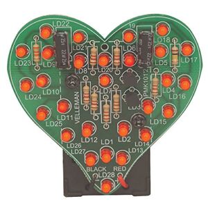 Velleman MK101-VP Flashing LED Sweetheart Kit, 1.3″ x 2.3″ x 1.3″ Size