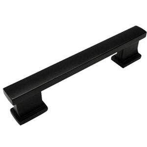 10 Pack – Cosmas 702-4FB Flat Black Contemporary Cabinet Hardware Handle Pull – 4″ Inch (102mm) Hole Centers