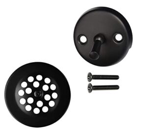 Westbrass R92-62 3-1/8″ Trip Lever Tub Trim Set with 2-Hole Overflow Faceplate, Matte Black