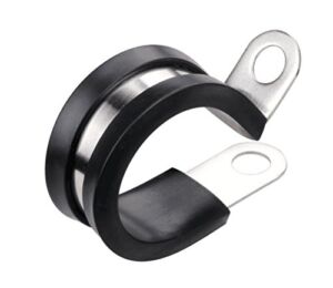 Cable Clamp, Lokman 12 Pack 1.5 Inch Stainless Steel Cable Clamp, Pipe Clamp, Metal Clamp, Rubber Cushioned