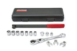 GEARWRENCH 15 Pc. Serpentine Belt Tool Set with Locking Flex Head Ratcheting Wrench – 89000