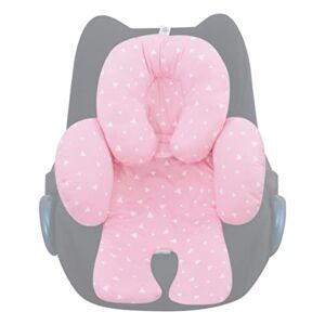 JANABEBE Reducer Cushion Infant Head & Baby Body Support Antiallergic 100% Cotton (Head, Body and Back Support, Pink Sparkles) 3 Parts
