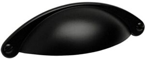 10 Pack – Cosmas 4198FB Flat Black Cabinet Hardware Bin Cup Drawer Handle Pull – 2-1/2″ Inch (64mm) Hole Centers