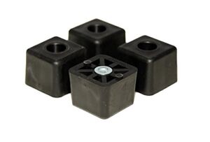 8 Large Cube Square Rubber Feet Bumpers – 1.125 H X 1.500 W – Made in USA – Heavy Duty – Non Marking for Furniture, Tables, Chairs, Desks, Benches, Sofas, Chests, & Other Large Items.