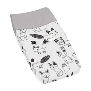 Grey, Black and White Fox Collection Boys or Girls Baby Changing Pad Cover
