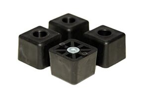 20 Large Cube Square Rubber Feet Bumpers – 1.125 H X 1.500 W – Made in USA Heavy Duty Non Marking for Furniture, Tables, Chairs, Desks, Benches, Sofas, Chests, & Other Large Items.