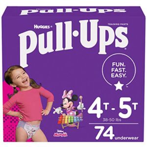 Pull-Ups Girls’ Potty Training Pants Training Underwear Size 6, 4T-5T, 74 Ct