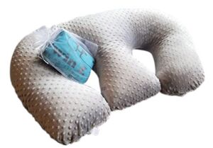 Twin Z Pillow + 1 Grey Cuddle Cover + Free Travel Bag! Contains NO Foam!