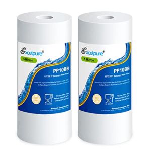 EXCELPURE Whole house Sediment Water Filter 10″ x 4.5″ (5 micron）Compatible with Culligan RFC-BBSA , WFHD13001B, GXWH35F, GXWH30C, 3M Aqua-Pure AP817,Whirlpool WHKF-GD25BB (2 PACK)