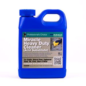 Miracle Sealants MHDCQT6 Miracle Heavy-Duty Acid Substitute Cleaner, Quart, Clear, 32 Fl Oz