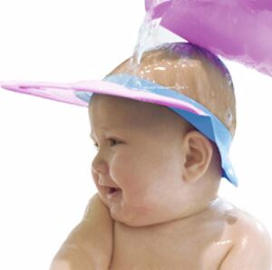 Walnut Tree Baby – Baby Bath Visor, Bath Visor for Toddlers, Adjustable Shower Visor, Multipurpose Baby Bath Hat Shield, Nose, Ears, & Eye Protector for Shower, Peony Pink