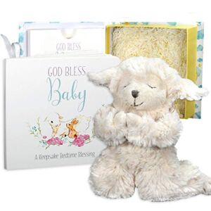 Tickle & Main, Baby Gift Set with Praying Musical Lamb and Prayer Book in Keepsake Box for Boys and Girls, Baptism Gifts for Girls & Boys, Christening Gifts for Girls & Boys, Easter Gift