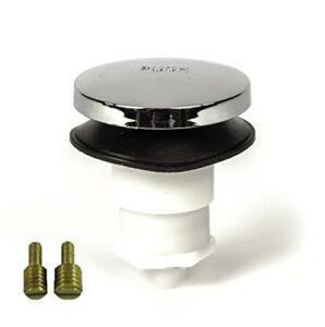 PF WaterWorks PF0935-CH Universal Touch (Tip Toe or Foot Actuated) Bathtub/Bath Tub Drain Stopper includes 3/8″ and 5/16″ Fittings, No Hair Catcher, Chrome