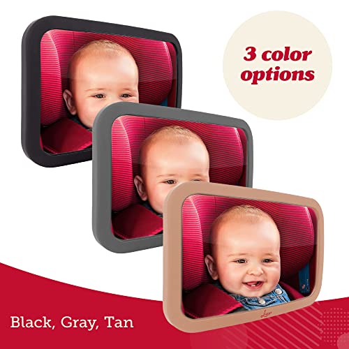 Lusso Gear Baby Backseat Mirror for Car. Largest and Most Stable Mirror with Premium Matte Finish, Crystal Clear View of Infant in Rear Facing Car Seat – Secure and Shatterproof (Black) | The Storepaperoomates Retail Market - Fast Affordable Shopping
