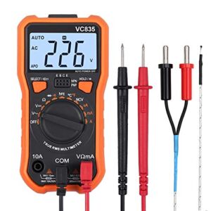 Proster Digital Multimeter 8233D Pro 2000 Counts TRMS NCV AC DC Current Voltage Temperature Transistor (hFE) Diode and Continuity Tester