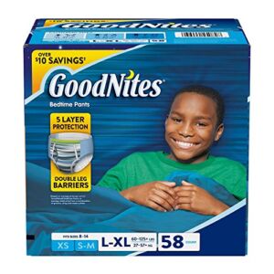 GoodNites Bedtime Underwear for Boys (Size 8 – 14 Boys – 58 ct..)