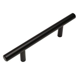 25 Pack – Cosmas 404-030FB Flat Black Solid Steel Construction 3/8 Inch Slim Line Euro Style Cabinet Hardware Bar Pull – 3″ Inch (76mm) Hole Centers