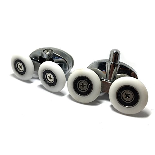 Smooth Set of 4 New Oval Metal Alloy Double Wheel Shower Door Rollers 23mm | The Storepaperoomates Retail Market - Fast Affordable Shopping