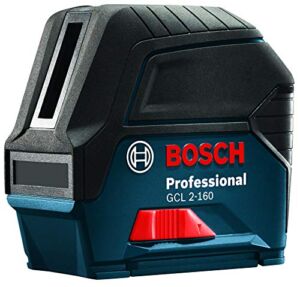 BOSCH 65 Ft. Self-Leveling Cross-Line Combination Laser with Plumb Points GCL 2-160 , Black