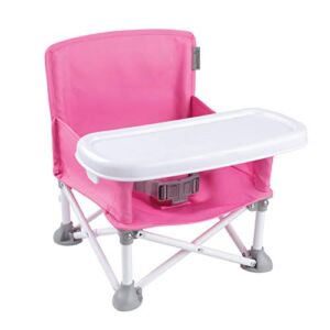 Summer Pop n Sit Portable Booster Chair, Pink Booster Seat for Indoor/Outdoor Use Fast, Easy and Compact Fold, 15x14x15 Inch (Pack of 1)