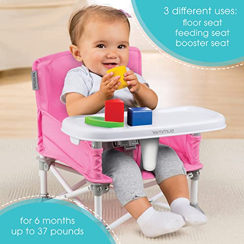 Summer Pop n Sit Portable Booster Chair, Pink Booster Seat for Indoor/Outdoor Use Fast, Easy and Compact Fold, 15x14x15 Inch (Pack of 1) | The Storepaperoomates Retail Market - Fast Affordable Shopping