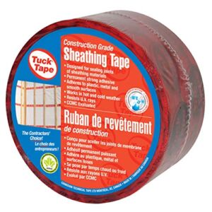 Tuck Tape Construction Sheathing Tape, Epoxy Resin Tape, 2.4 in x 180 ft (Red)