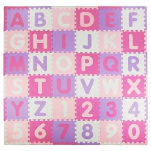 Tadpoles Foam Playmats for Kids, 36 Interlocking Tiles Teach the ABCs and Numbers 0-9, For Ages 3 and Up, Colors: Pink/Purple, 36 Count (Pack of 1)