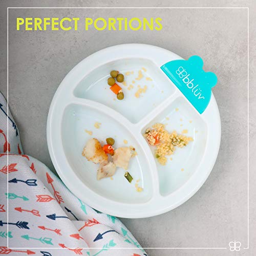 bblüv – Platö – Warming Feeding Plate – 3 Compartments with Suction Base for Baby to Toddler (Aqua) – BPA and Phthalate Free, 7.25×2.25×7.25 Inch (Pack of 1) | The Storepaperoomates Retail Market - Fast Affordable Shopping